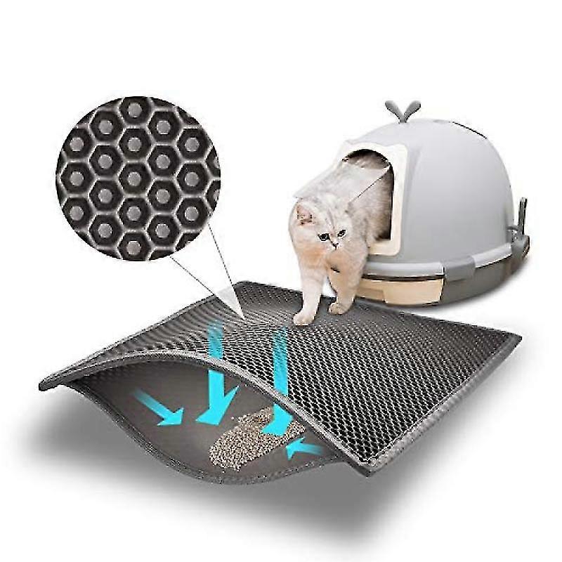 Katzentoilette Katzentoilette, Wasserdichtes, Ungiftiges Eva, Doppellagiges Wabendesign (40 X 50 Cm, Grau)