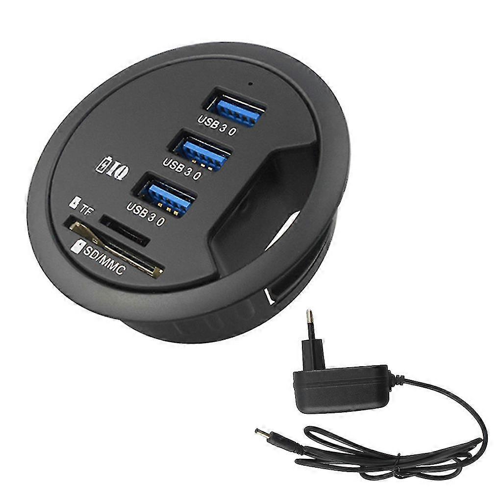 In Desk Plug Socket USB 3.0 3Ports With SD/TF Reader for PC/Tablet USB Splitter