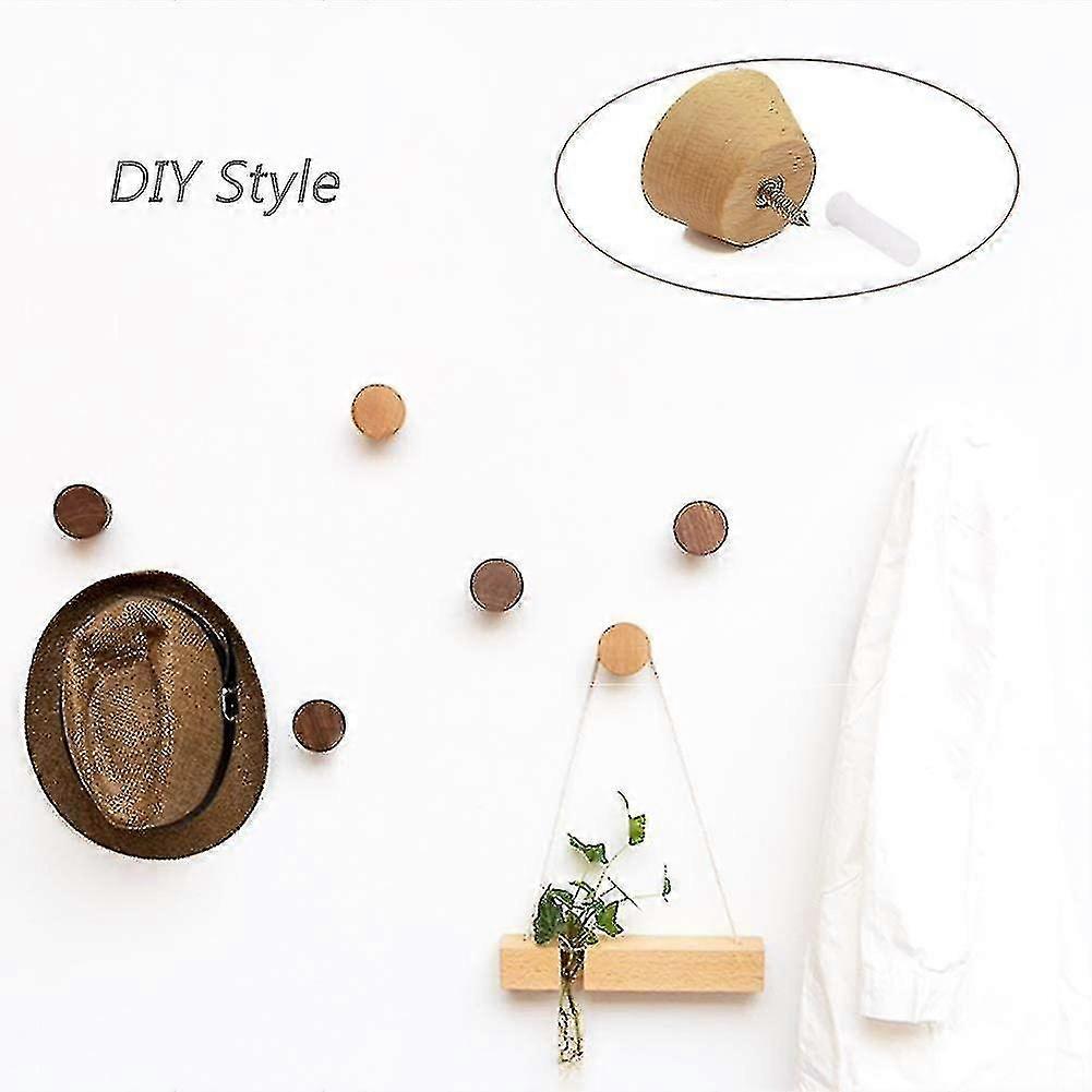 4 Ganci Da Parete In Legno Rustici – Decorativi Per Appendere Cappelli, Borse, Asciugamani – Senza Fori - 4