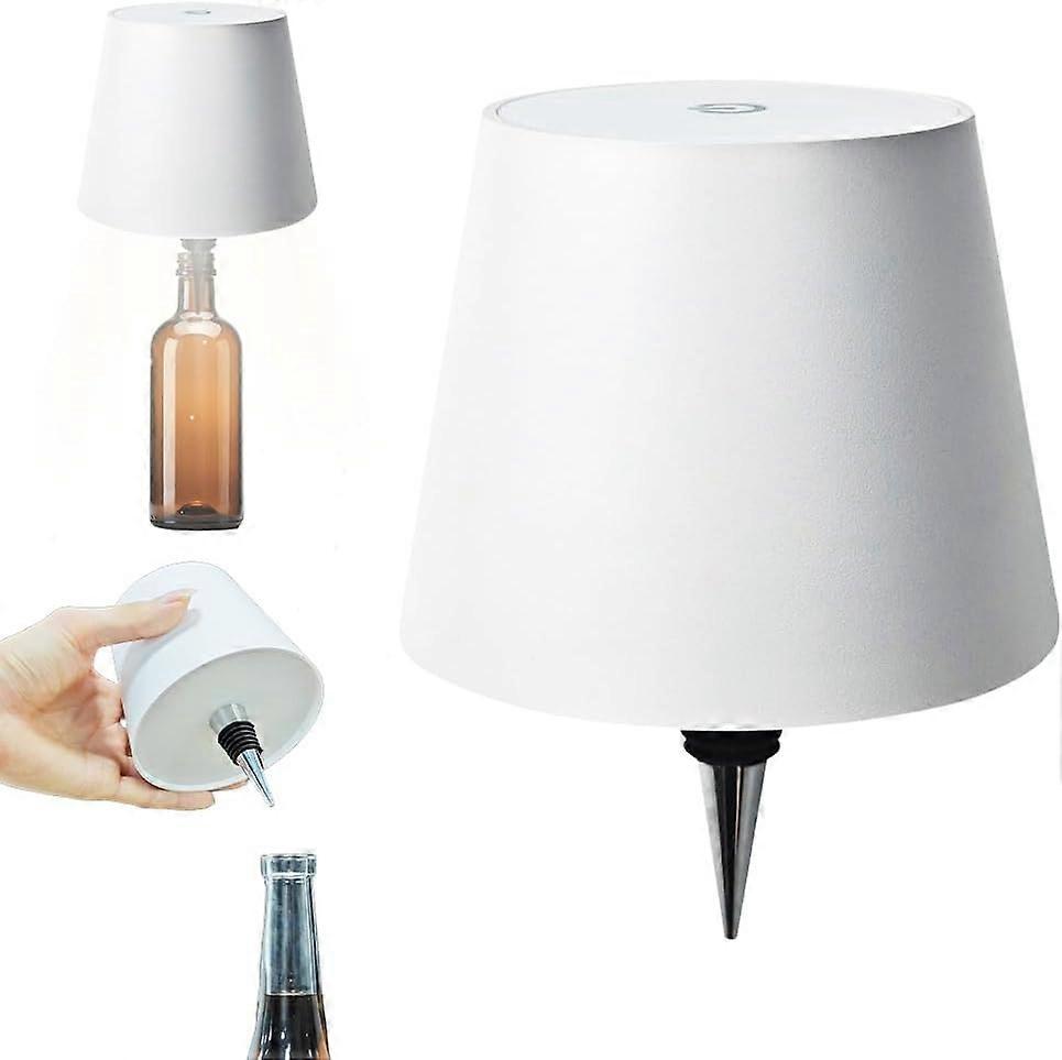 Wireless Wine Bottle Light Head, Portable LED Wireless Bottle Lamp with 3 Modes Light Dimming, Rechargeable Touch Control Wine Bottle for Any Bottle