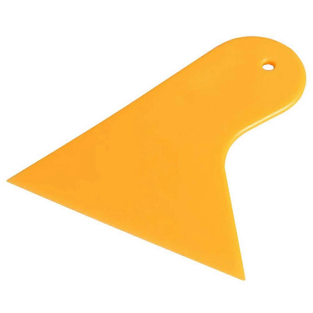 Plastic Yellow Auto Car Window Sticker Film Scraper Squeegee Cleaning Tool 10.5x9.5cm