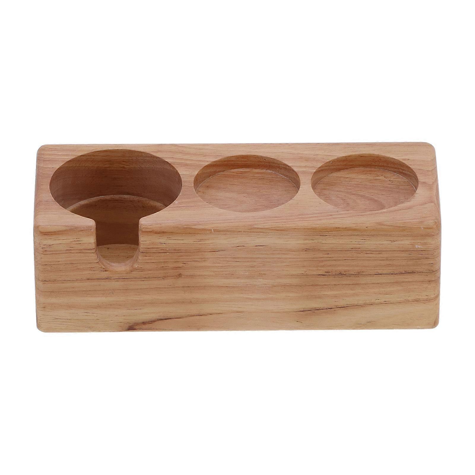 3Hole Composite Wood Coffee Handle Holder Rack Base Coffee Tamper Stand for Bar Coffee Shop