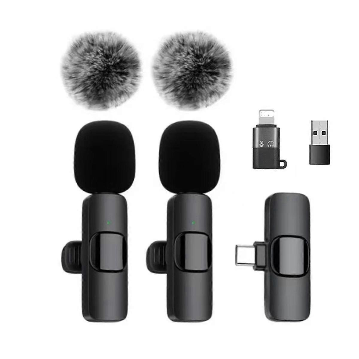 K9 Plug-and-Play Wireless Microphone for Video Recording, Interviews and Noise Reduction Wireless Mini Microphone