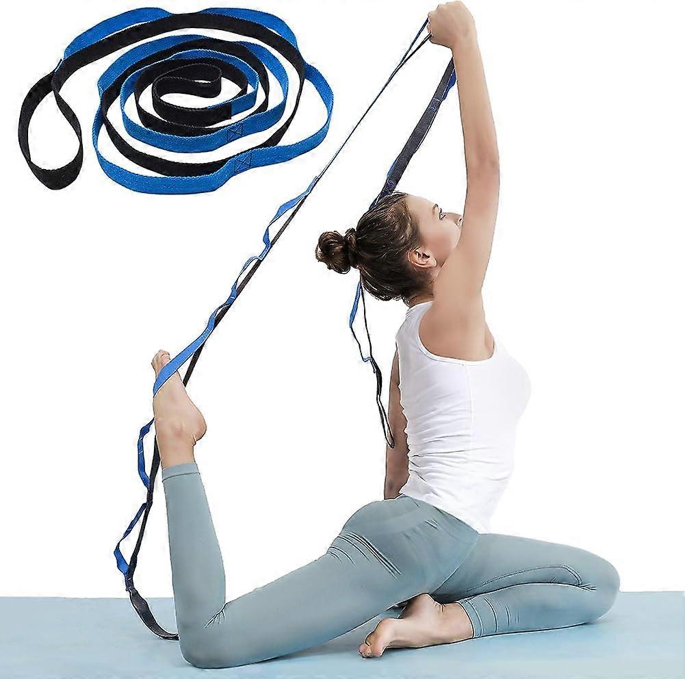 Yoga Stretch Strap. Multi Loops Adjustable Exercise Band for Stretching. Physical Therapy