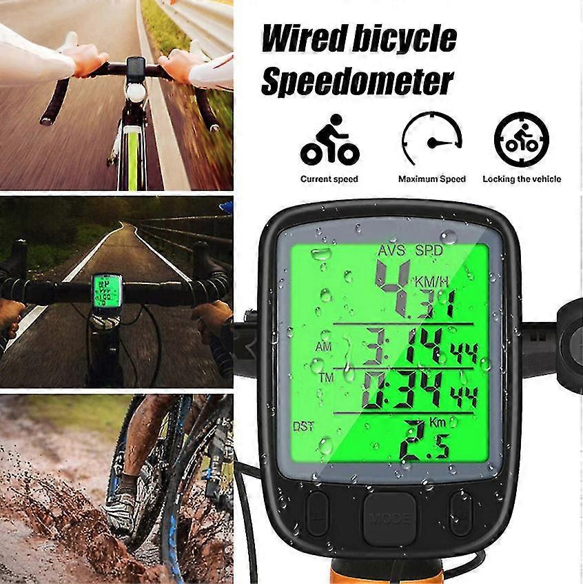 Bicycle Speedometer Cycle Digital Odometer Computer Waterproof LCD Wired