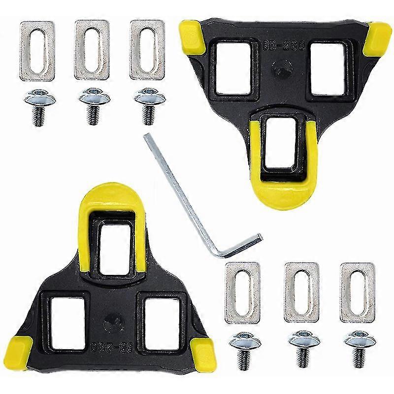Road Bicycle Shoes Self-locking Piece Lock Card Cycling Equipment Accessories 6 Degrees Cycling Shoe Splint Set(1 Pair, Yellow)