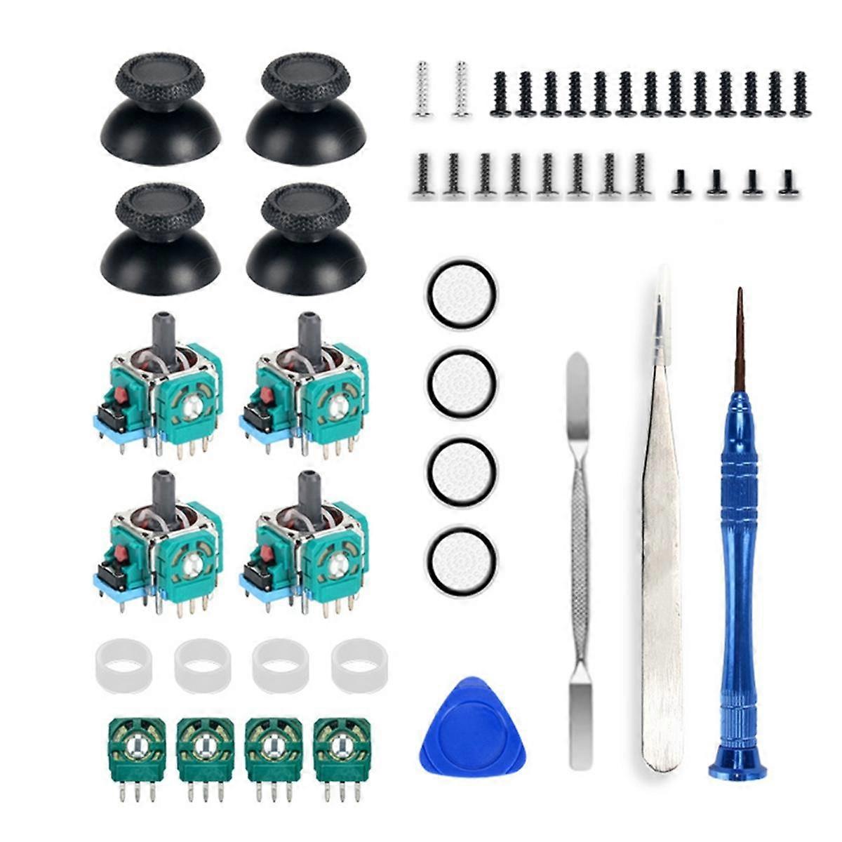 4PCS Analog Joystick with 4 Sensor Module for 3D Analog Joystick Potentiometer with Luminous Joystick Cap