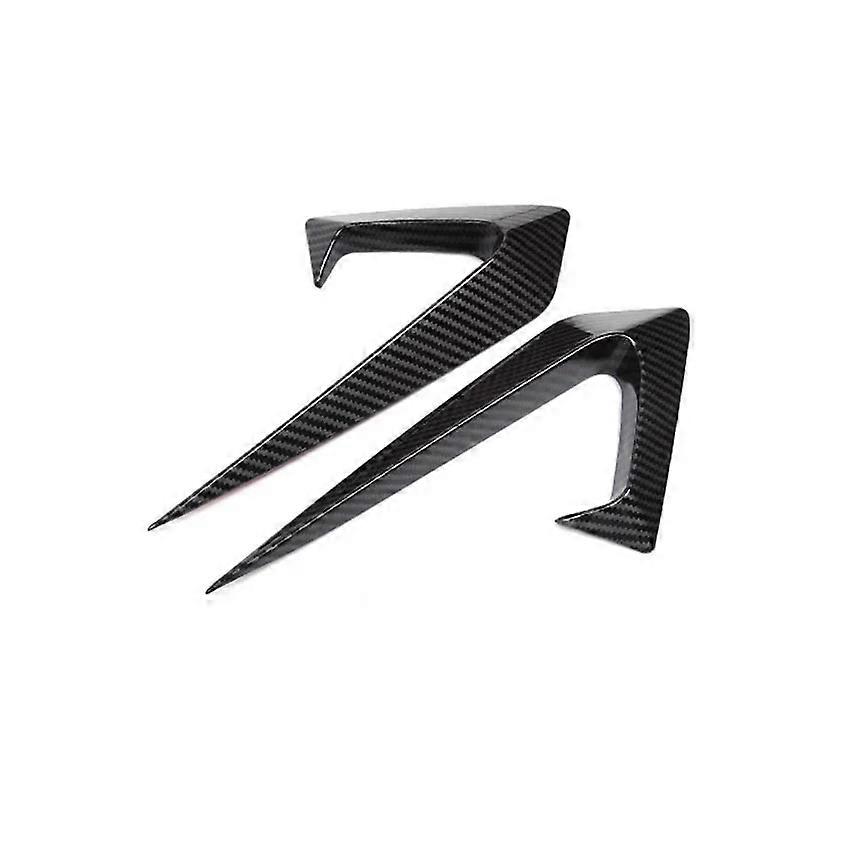 Car Interior 2Pcs Carbon Look Flanks Side Camera Decor Protection Cover For Tesla Model 3 Model Y/S/X 2017 2018 2019 2020 2021 2022 2023Motor Vehicle