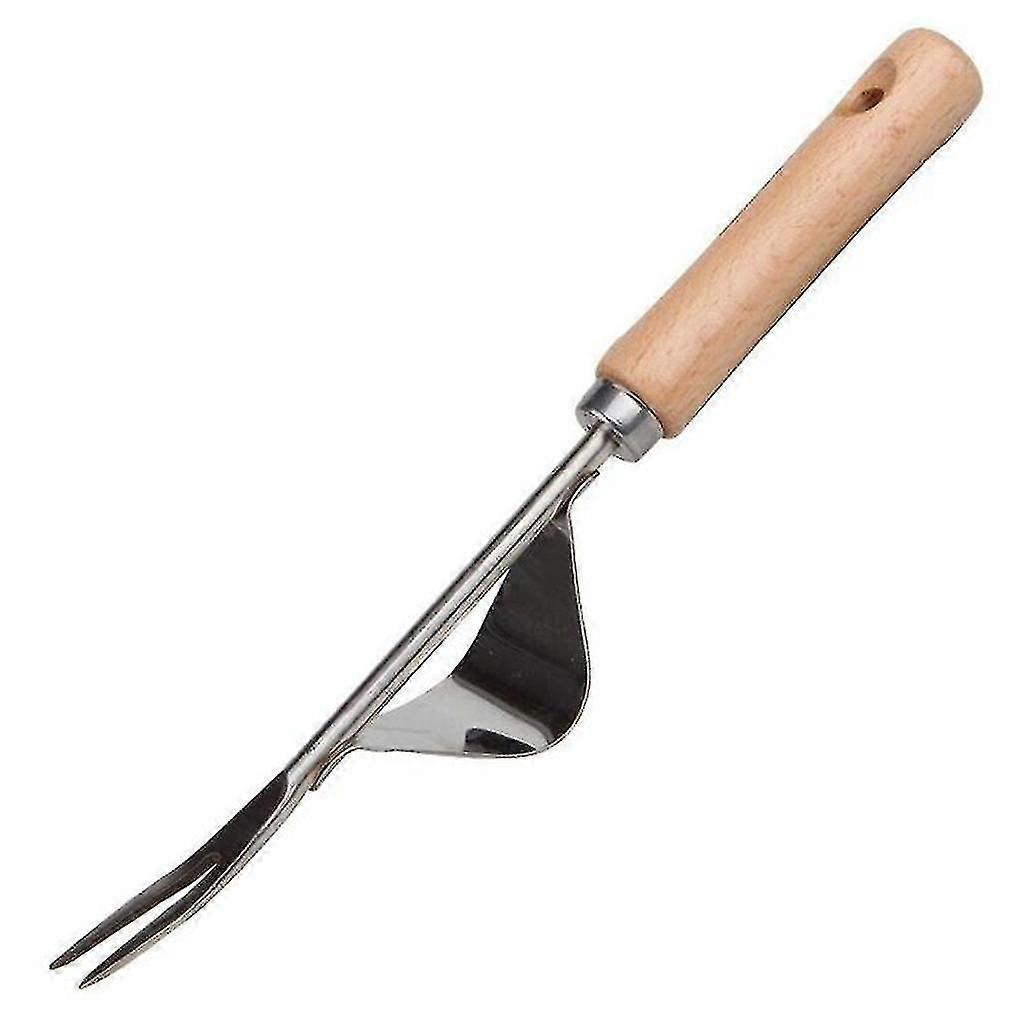Weeding Fork Wood Handle Transplanting Digging Removing Taproot Tool
