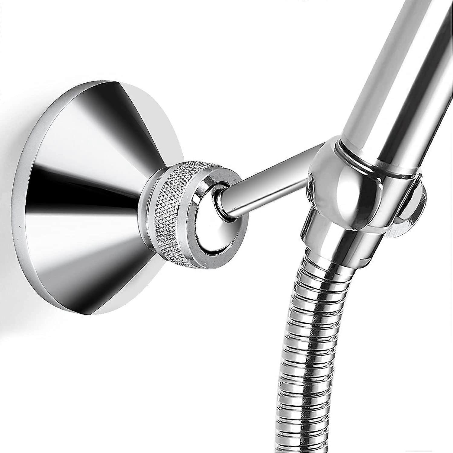 Chrome plated adjustable shower head holder for standard shower hose