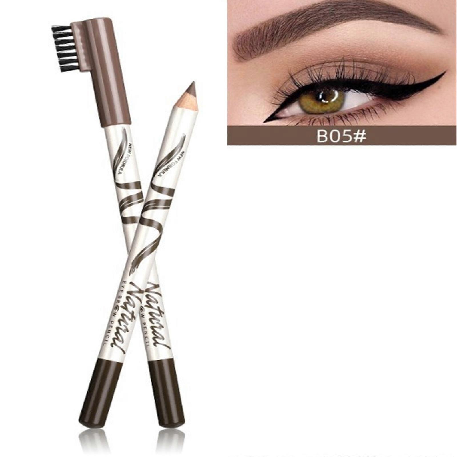Waterproof Dual Headed Eyebrow Pencil with Brow Brush Longlasting Eyebrow Pen