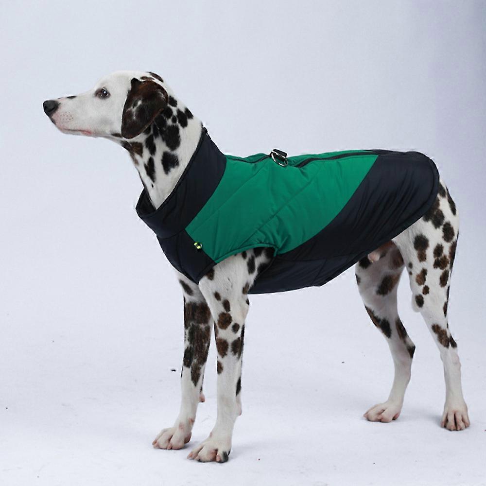 Pet Dog Color Block Coat Jacket Warm Padded Puffer Vest Windproof Apparel with D-ring for Small Medium Large Dogs Plus Size