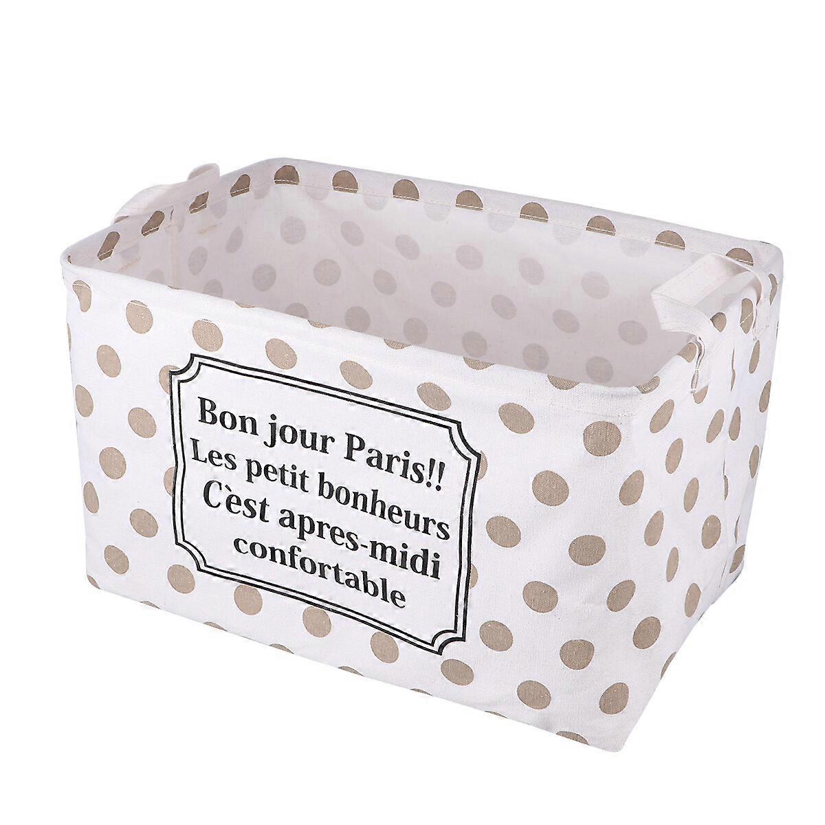 Durable Square Storage Basket Idyllic Canvas Storage Box Multi-function Sundries Organizer for Home (Coffee)