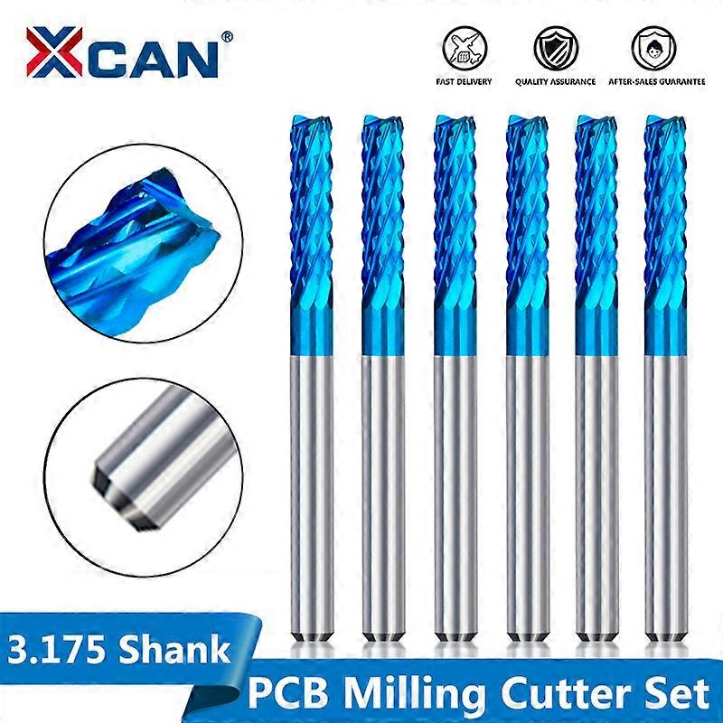 Milling Cutter 10pcs 3175 Shank 04-3175mm Nano Blue Coated CNC End Mills Carbide Milling Cutter CNC Router Bit