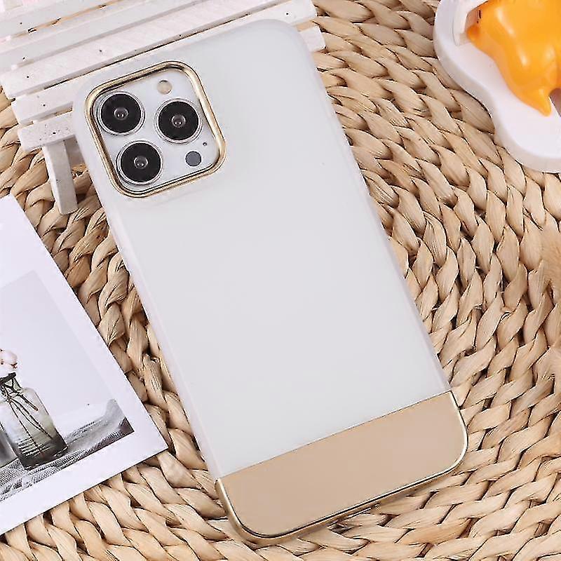 Pour Iphone 13 Pro Max Tpu + Electroplated Pc Phone Case (blanc)
