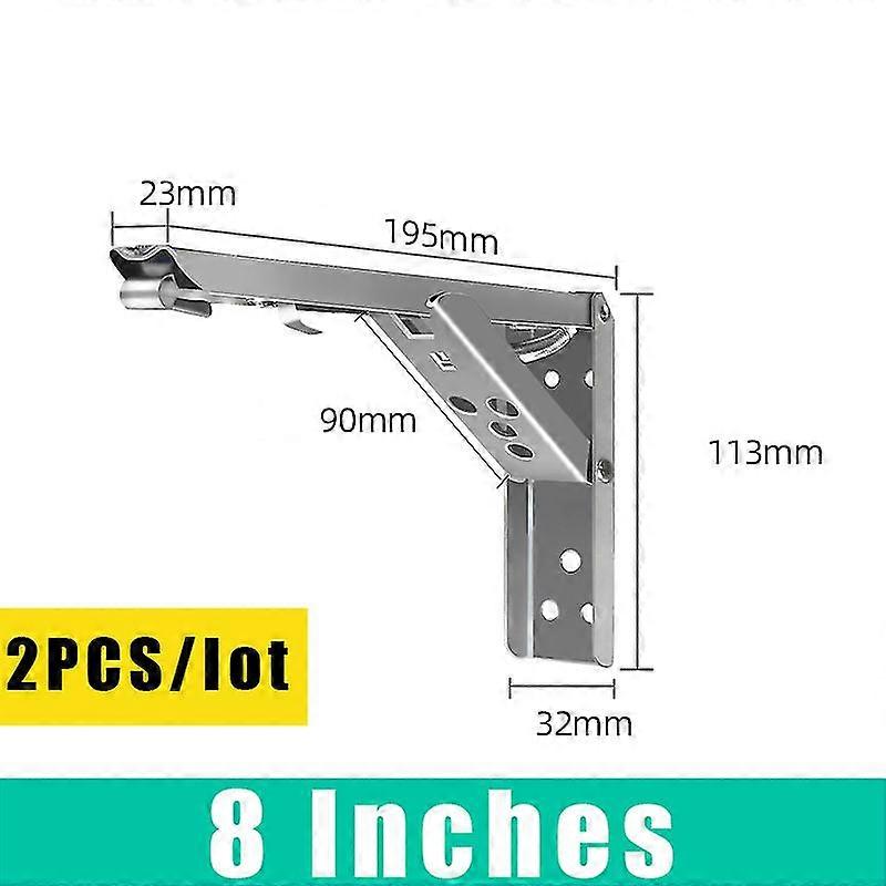 2pcs Folding Shelf Brackets Heavy Duty Stainless Steel Collapsible Shelf Bracket For Table Work Space Saving Diy Bracket