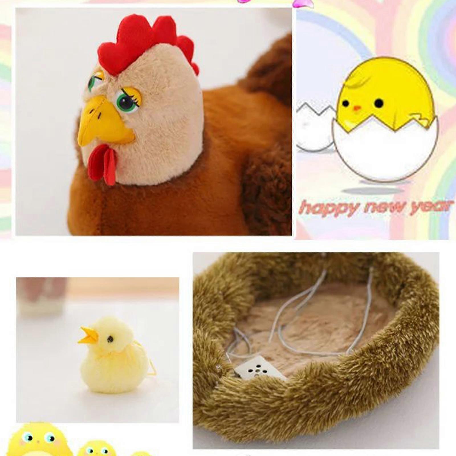 Mommy Farm Hen Plush com Henhouse Plushie/10 Little Baby Chicks Brinquedos para Crianças