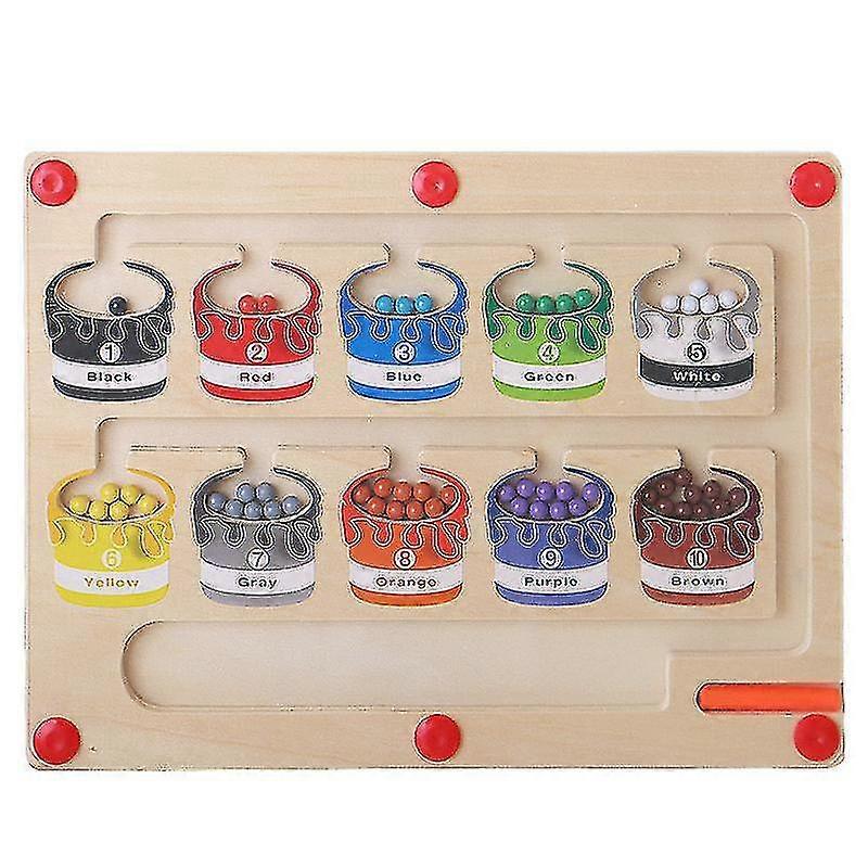 Magnetic Color And Number Maze Early Educational Puzzle Game Board For Kids