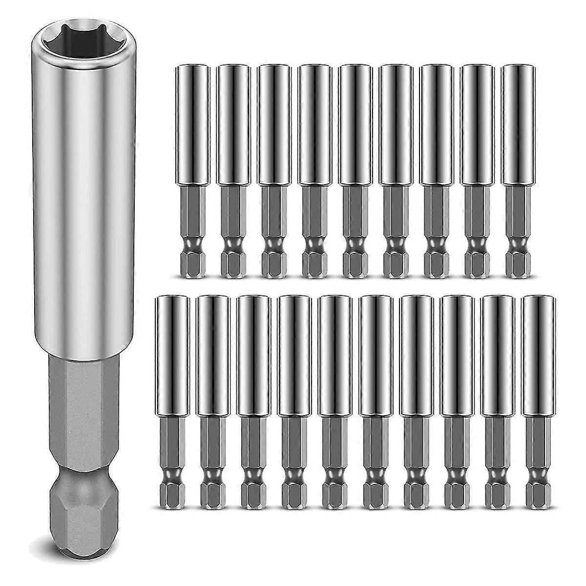 20pcs Magnetic Extension Socket Drill Bit, 1/4 Inches Hex Quick Release Drill Bit Extender Adapter