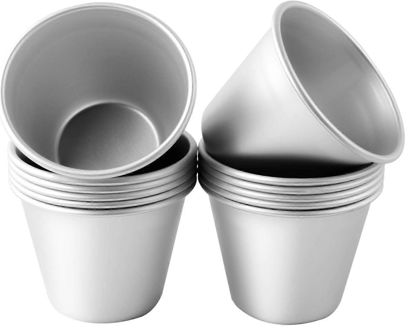 Salgsfremmende salg 12PCSPudding forme Aluminium bagekopper Kageform