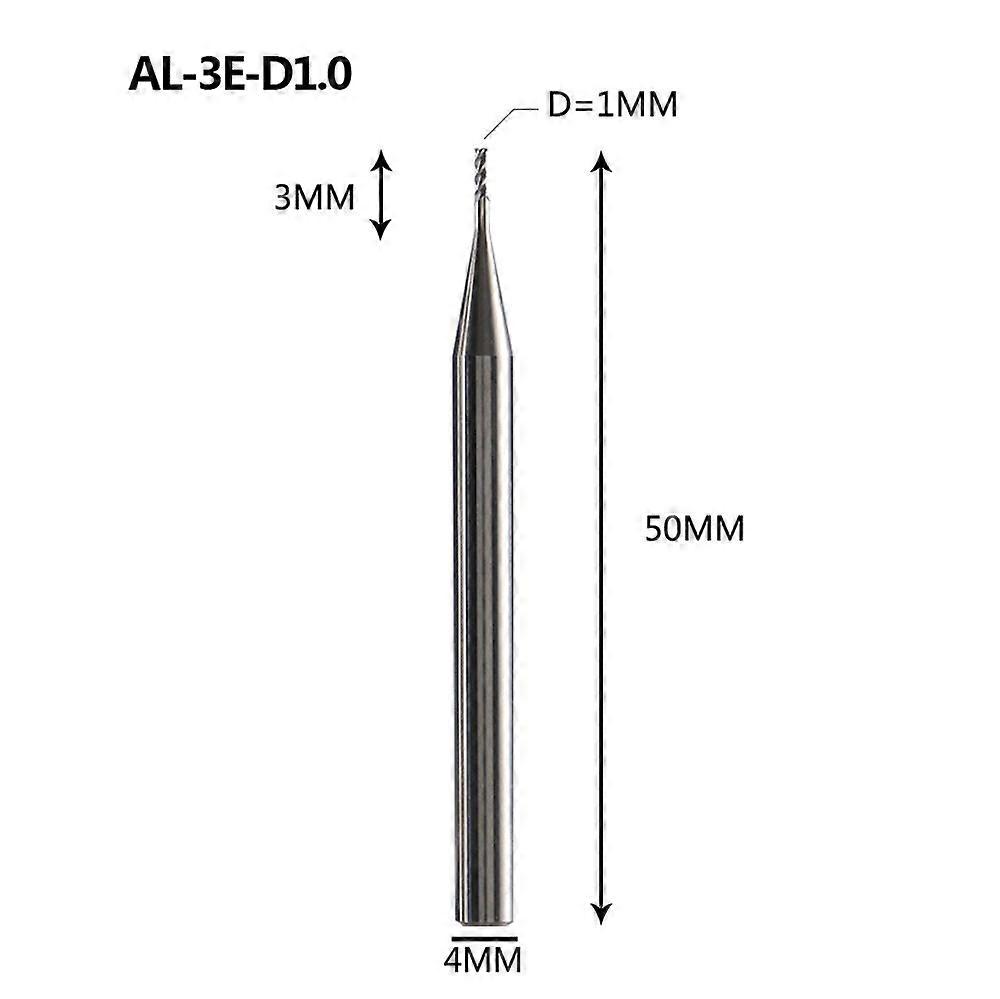 AL-3E AL-3EL 1-20mm solid carbide 3 flute flattened end mill with straight shank cnc milling cutter high precision