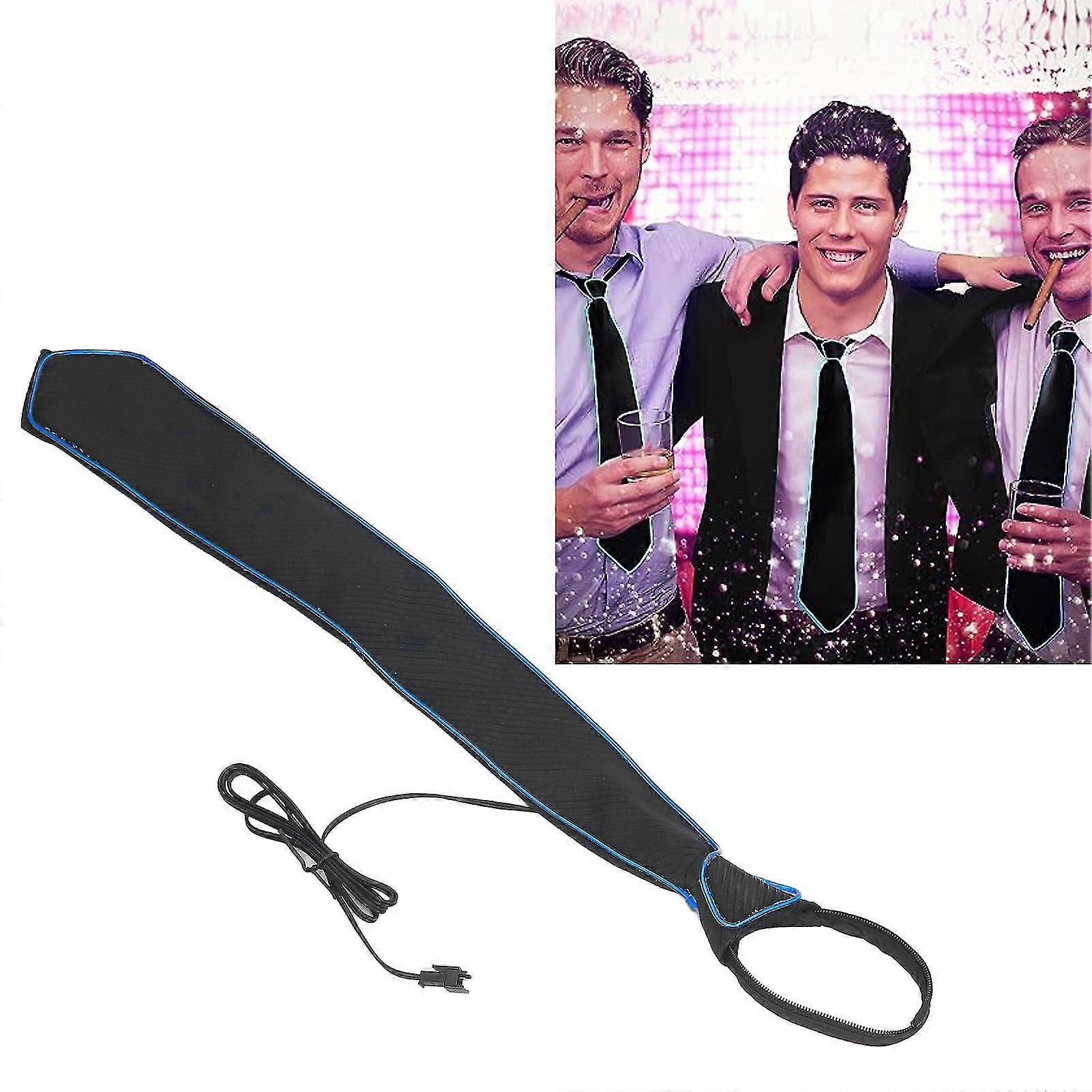 LED Necktie Lighting Modes Adjustable Polyester Key Switch Light Up Neck Tie for Carnival