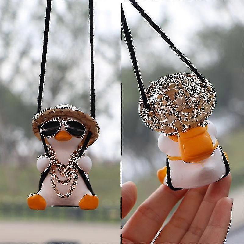 Swinging Duck Car Hanging Ornament Mignon Swing Duck On Car Rear View Mirror Pendentif