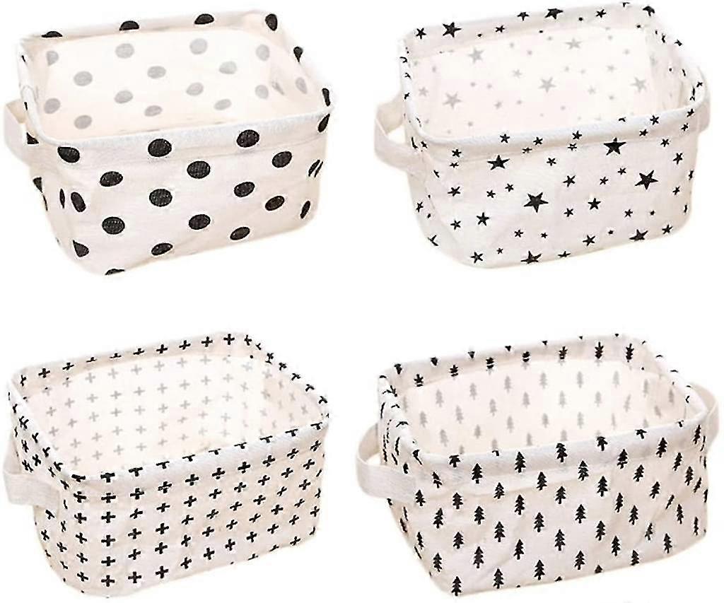 4pcs Square Fabric Storage Set, Foldable For Organizing Spaces