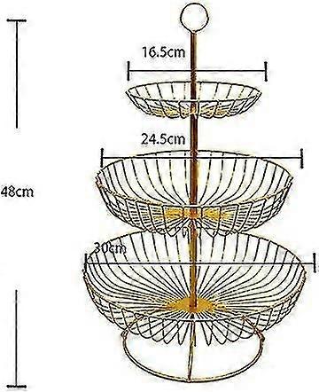 フルーツバスケット3層メタルフルーツカップ野菜フルーツボウルフルーツケーキディスプレイスタンドコム