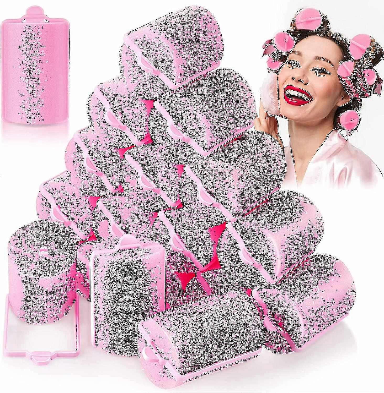 18 Pieces Sponge Hair Rollers Large Soft Foam Hair Styling Curlers 40 Mm Large Size Hairdressing Cur