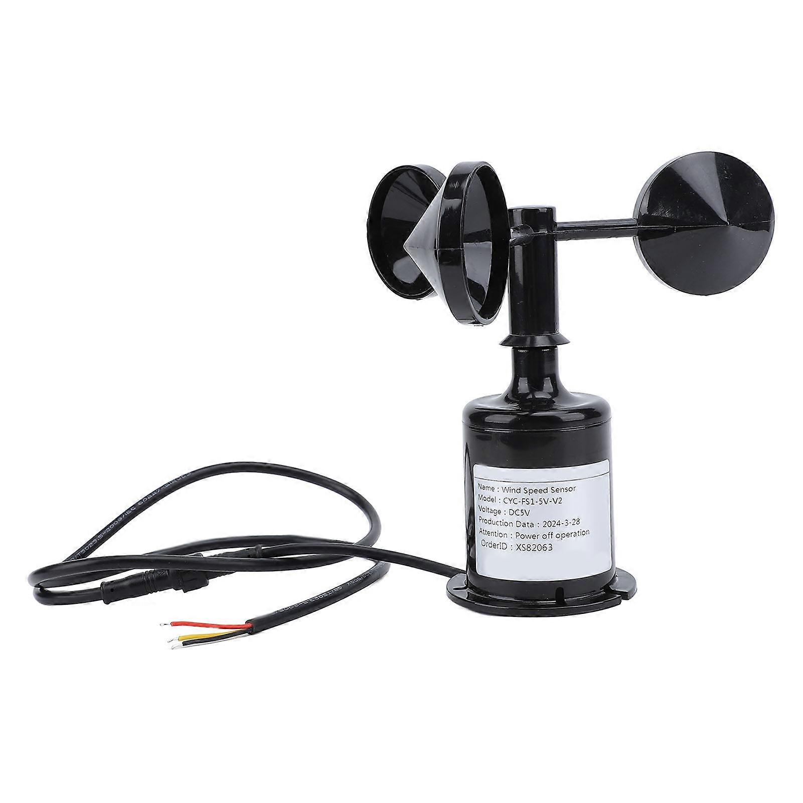 Wind Speed Anemometer High Accuracy 5V Wind Speed Monitoring Sensor Measuring Detector with 2.62ft Extension Cable