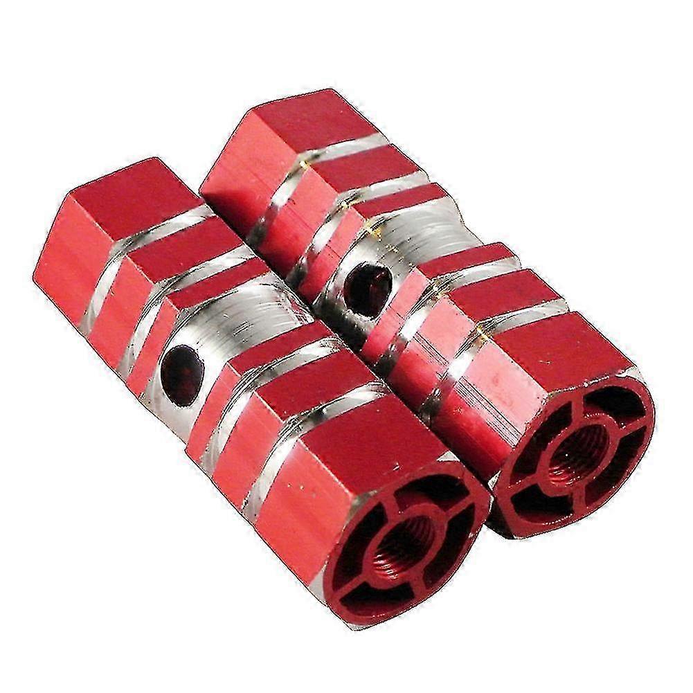 2pcs Bicycle Wheel Hexagonal Axle Foot Stand Stunt Pegs - Red