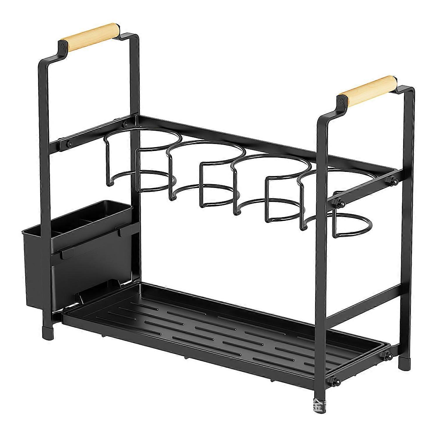 Water Bottle Organizer Storage Holder with Drain Tray Rustproof Easy Access Design Simple