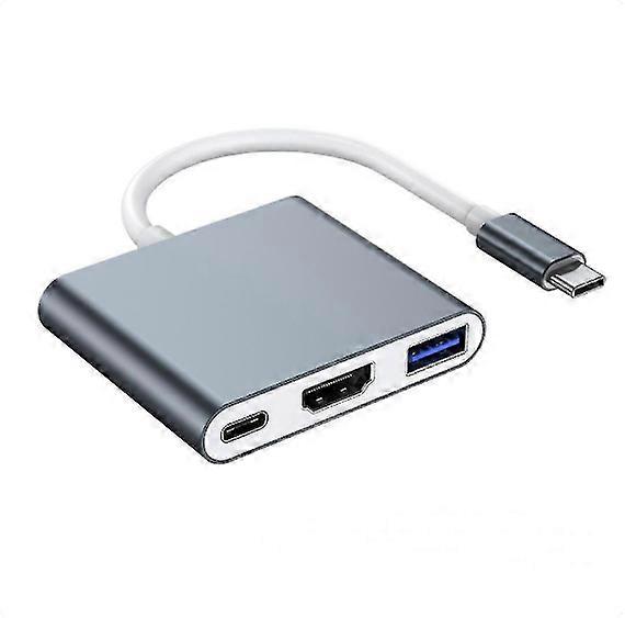 Splitter,Type C to USB3.0+HD+MI+PD USB3.0 Adapter Converter Cable HD 1080P 3 in 1 Type C Hub Docking Station