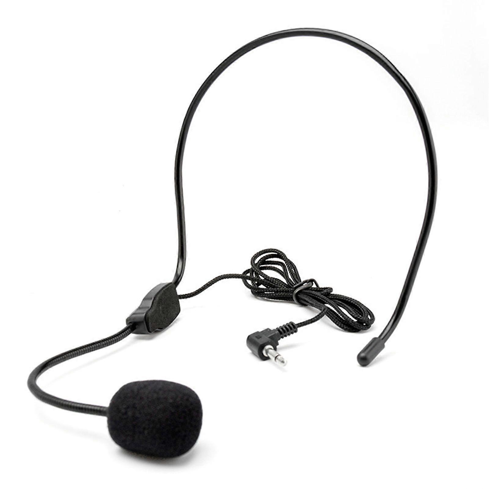 Mini Wired Headworn Microphone Clear Sound Noise Reduction Compatible with Most Amplifiers Portable Lecture Teach Headset