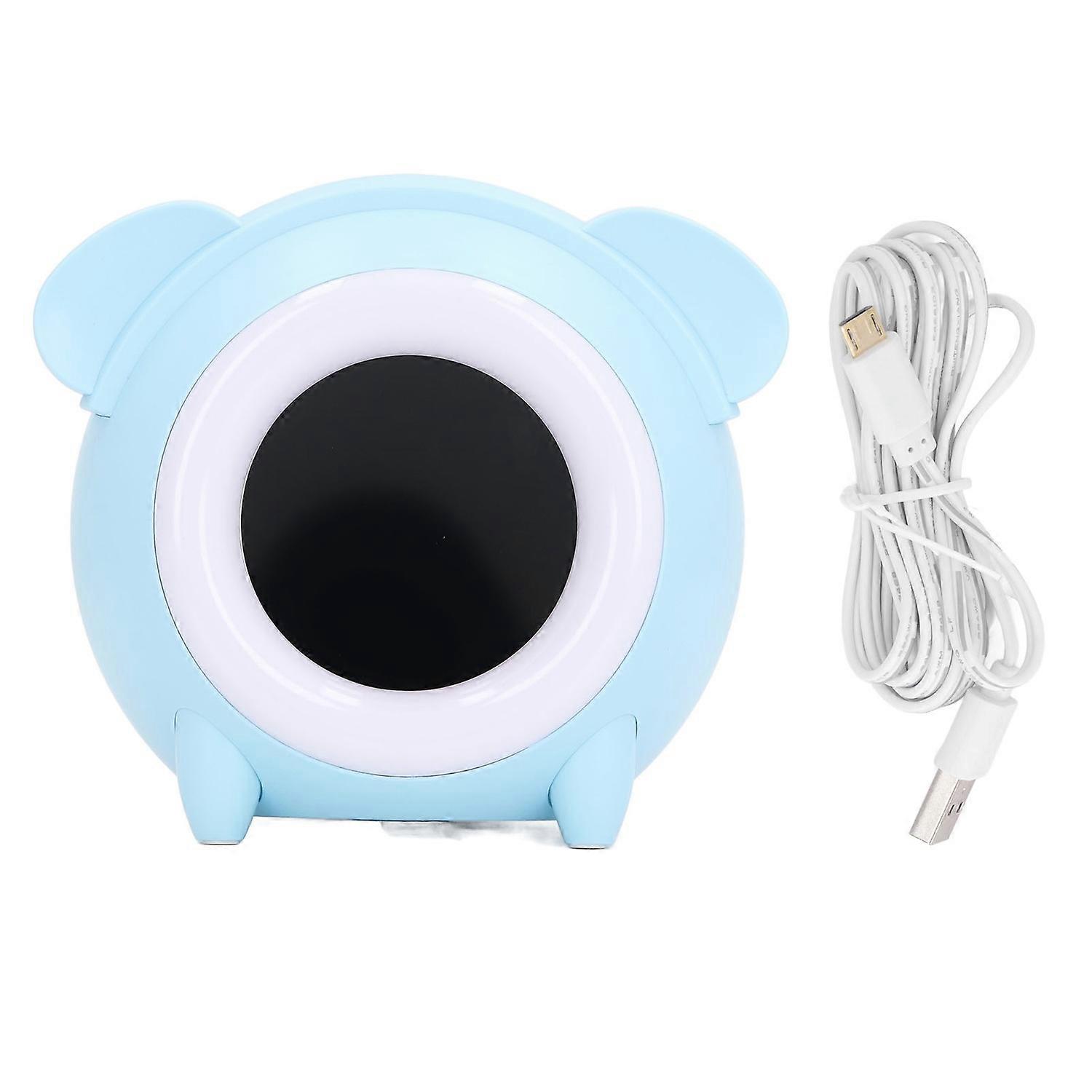 Kids Digital Alarm Clock with Wake Up Light Cute Dog Shaped Expression Changes Snooze Easy Setting A