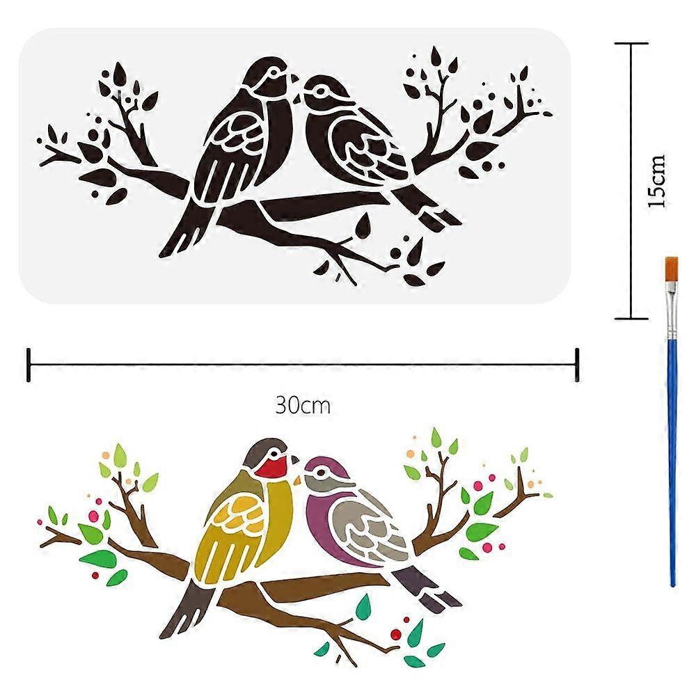 PET Hollow Out Drawing Painting Stencils for DIY Scrapbook Photo Album Bird 150x300mm