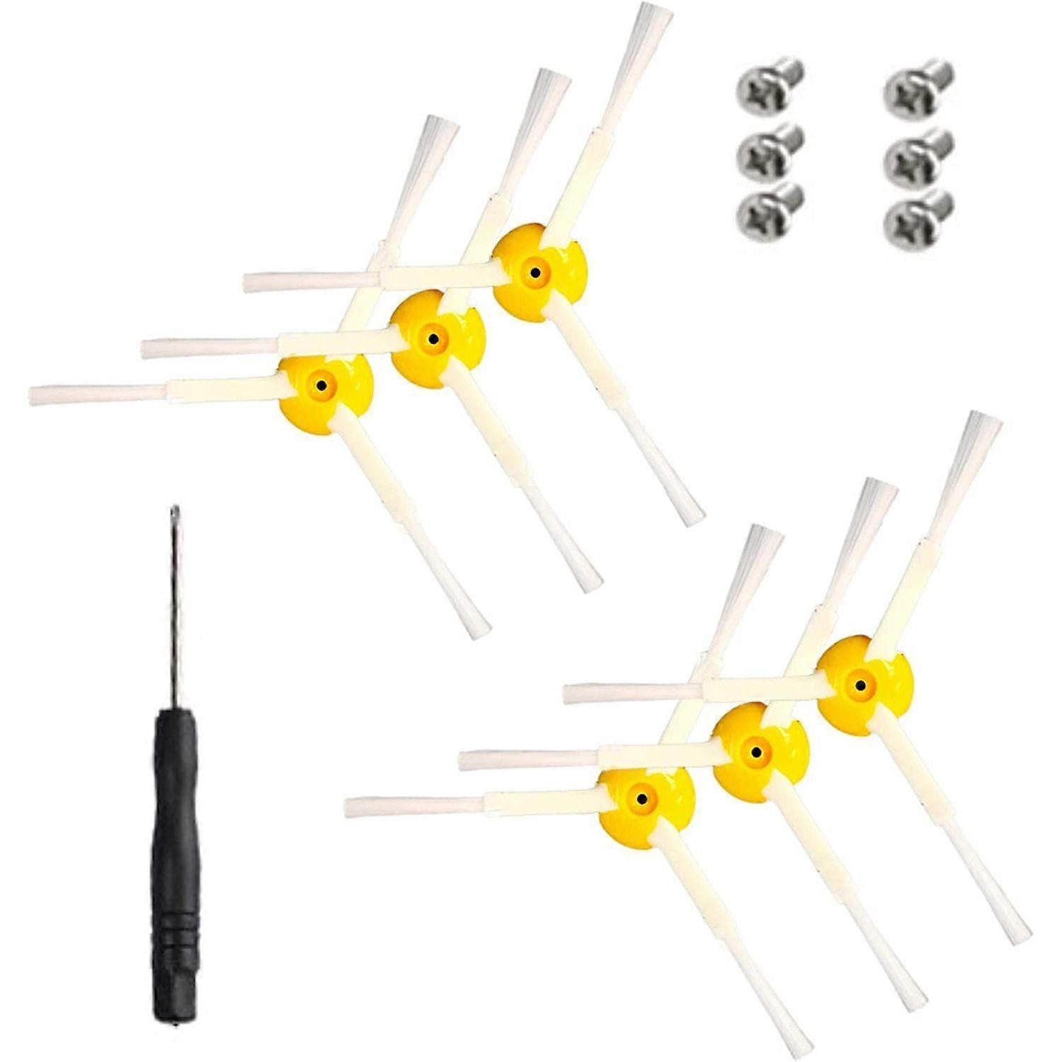 6Pcs Spare Side Brushes Spare Parts Brush for 500,600 and 700 Series - Includes Screws and Screwdriver