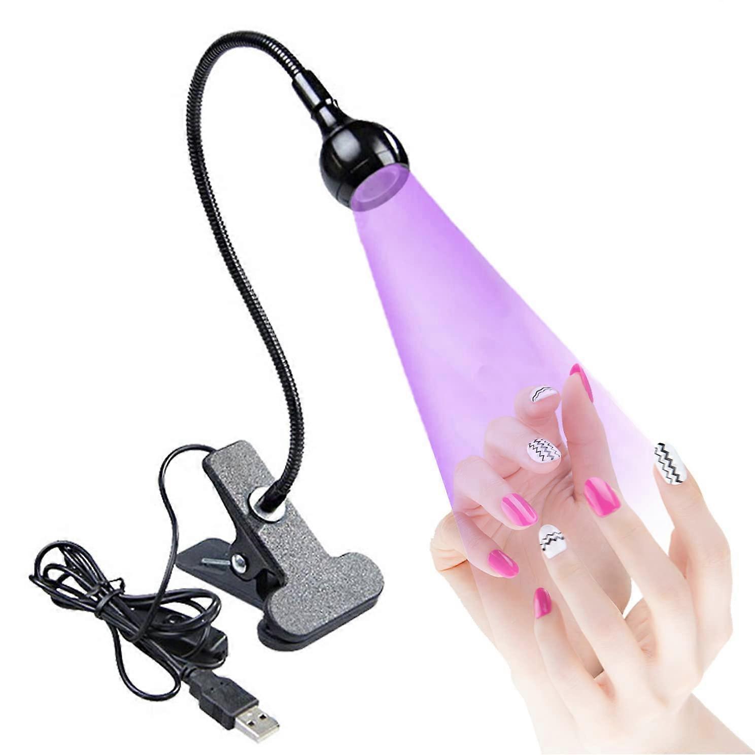 UV LED Nail Dryer with Gooseneck Design for Home DIY and Salon Use, Adjustable Angle, Quick Drying for Gel Nails