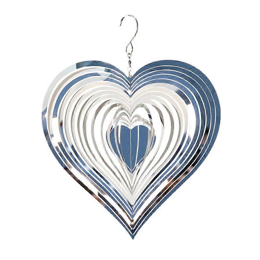 Creative Silver Heart Wind Spinner - Nordic Stainless Steel