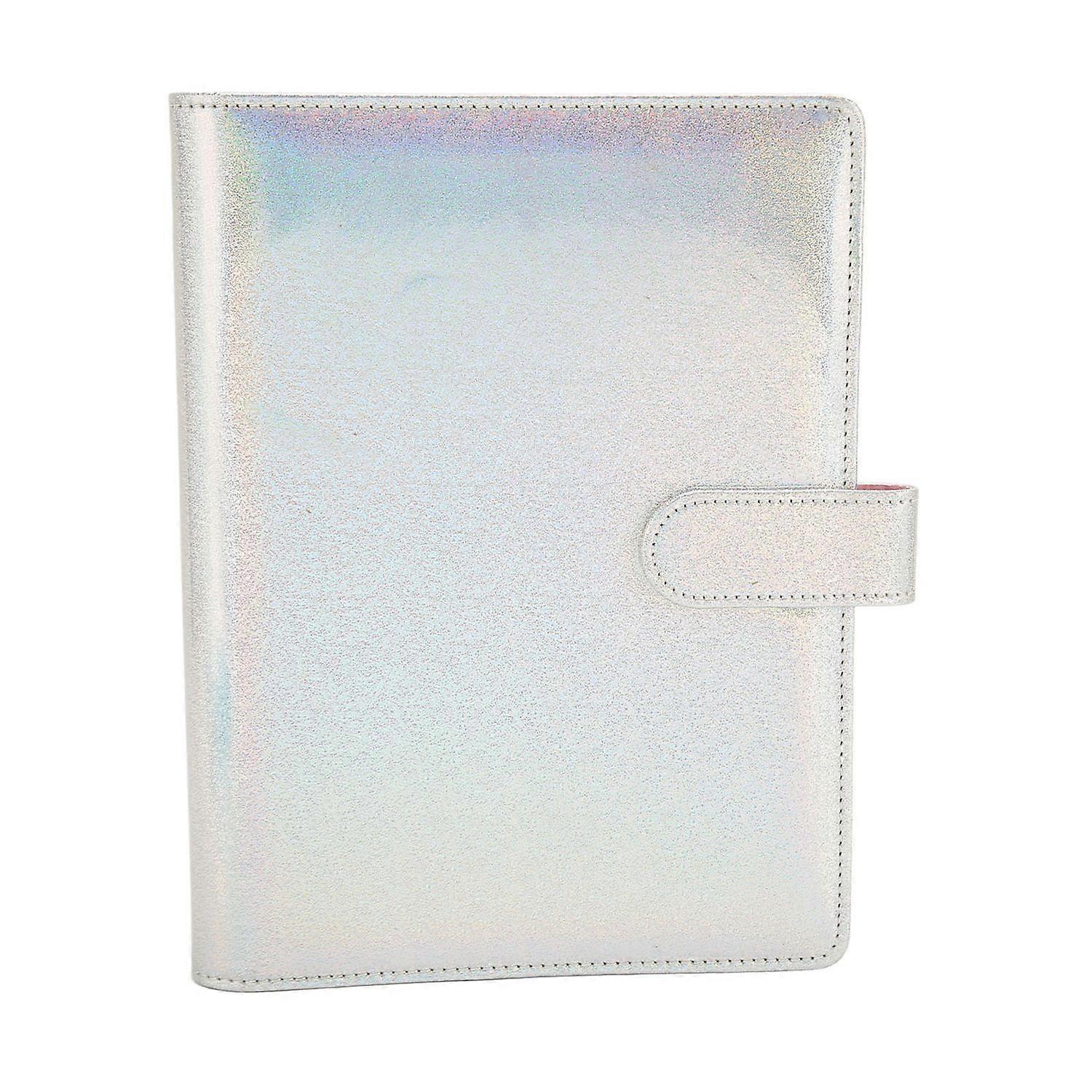 A5 Binder Cover Laser PU Leather Waterproof Durable Portable 6 Ring Binder Cover for Home School Off