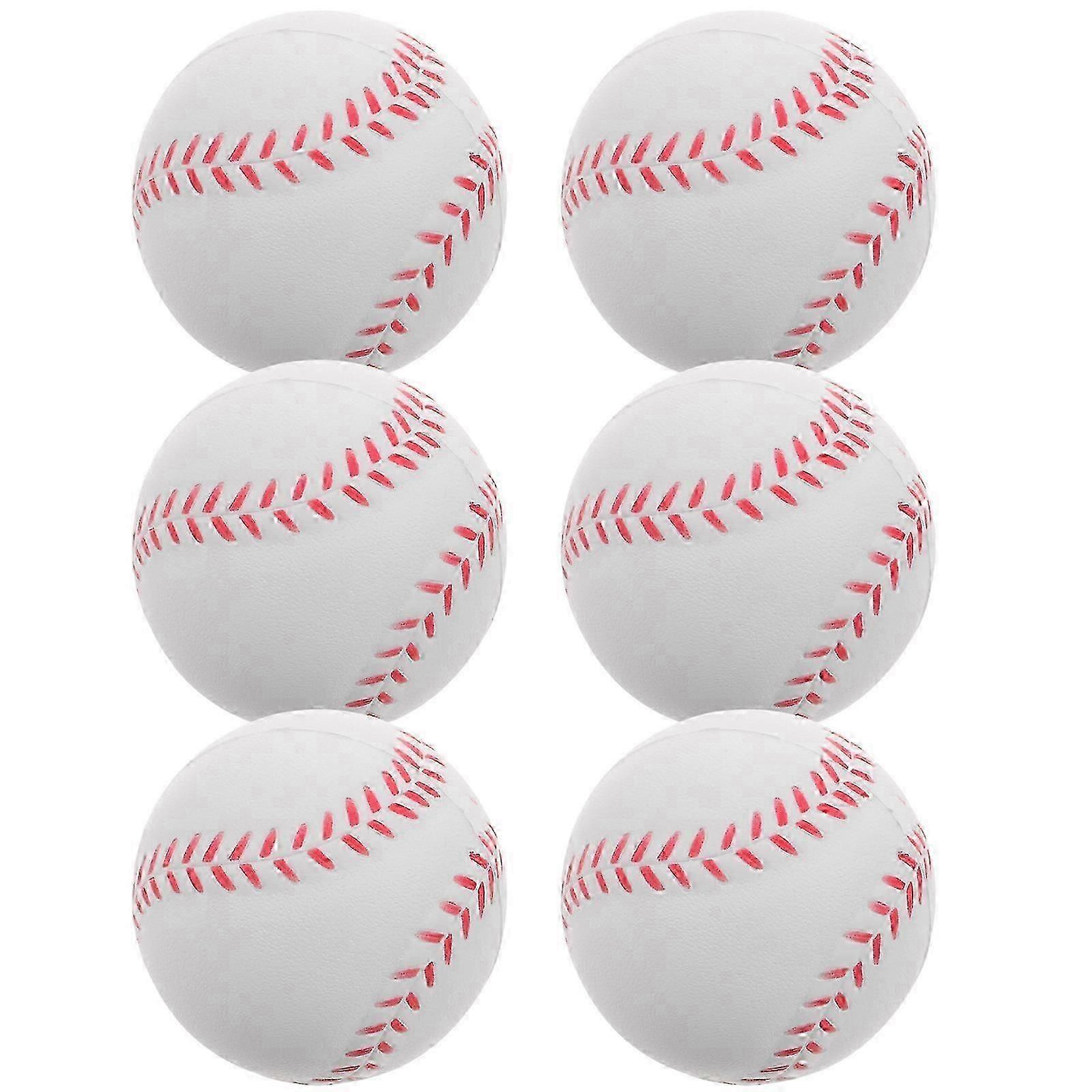 6pcs Colored Practice Ball Training Softballs PU Training Baseballs for Outdoor