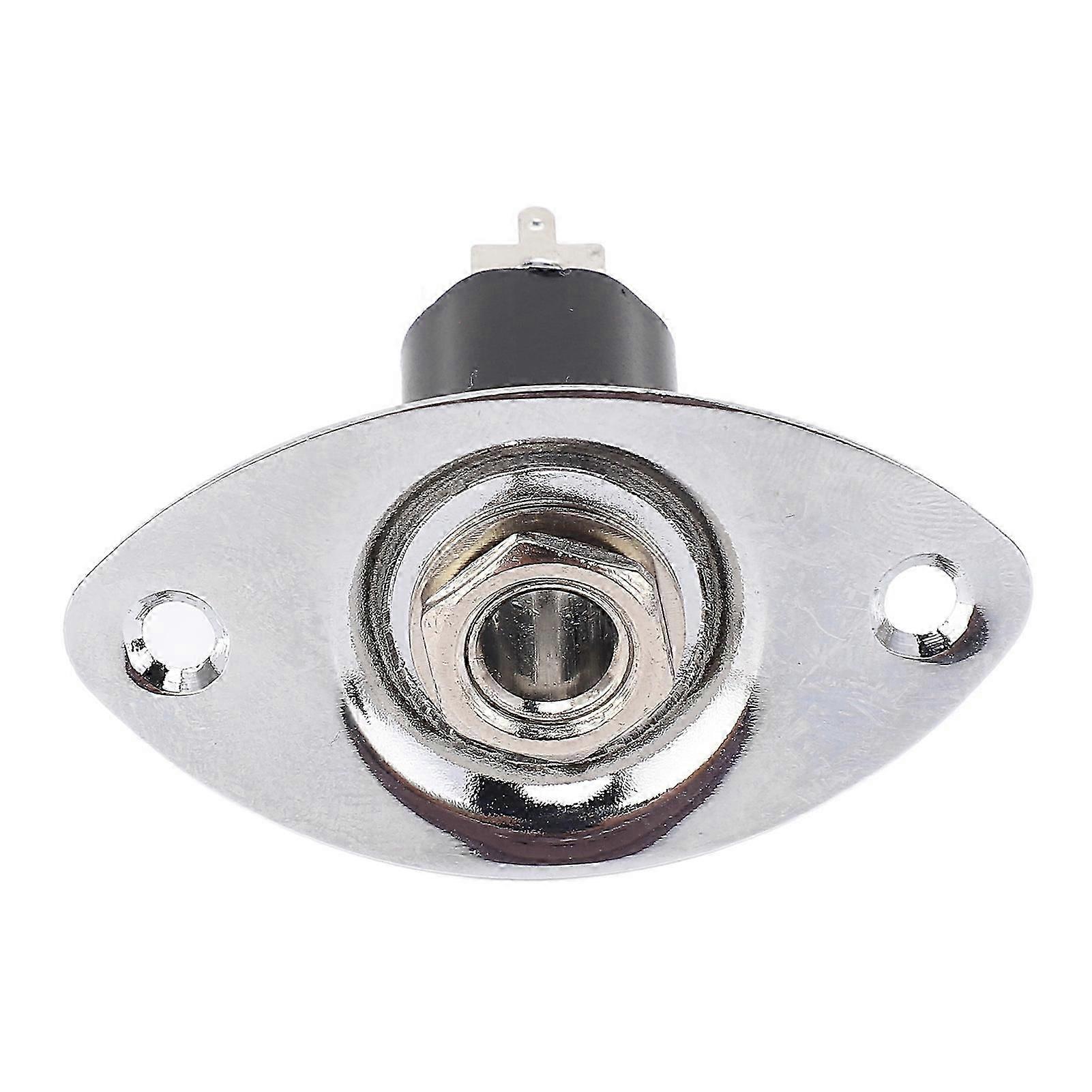 6,35 mm elgitarruttagsplatta metall oval formad brusreducerande gitarruttagsutgångsplatta