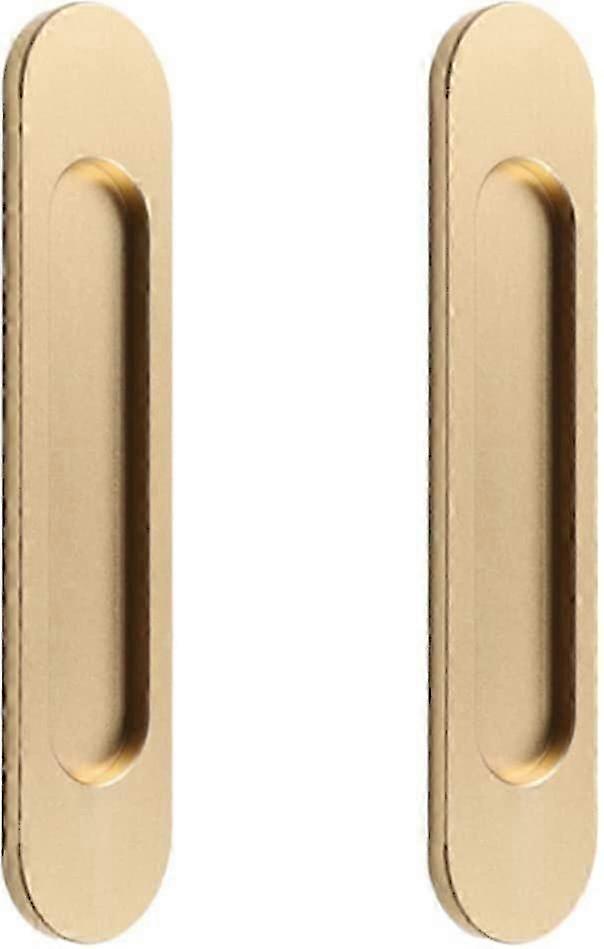 Door Pull Handle, Self-stick Oval Sliding Door Pulls(2pcs, Gold)