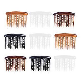 24 stuks Plastic Haar Zijkammen 17 Tanden Wave Tanden Haar Kammen Hair Clip Bruids Bruiloft Kam voor Fijn Haar (Zwart, Donkere Koffie, Lichte Koffie en Transpa