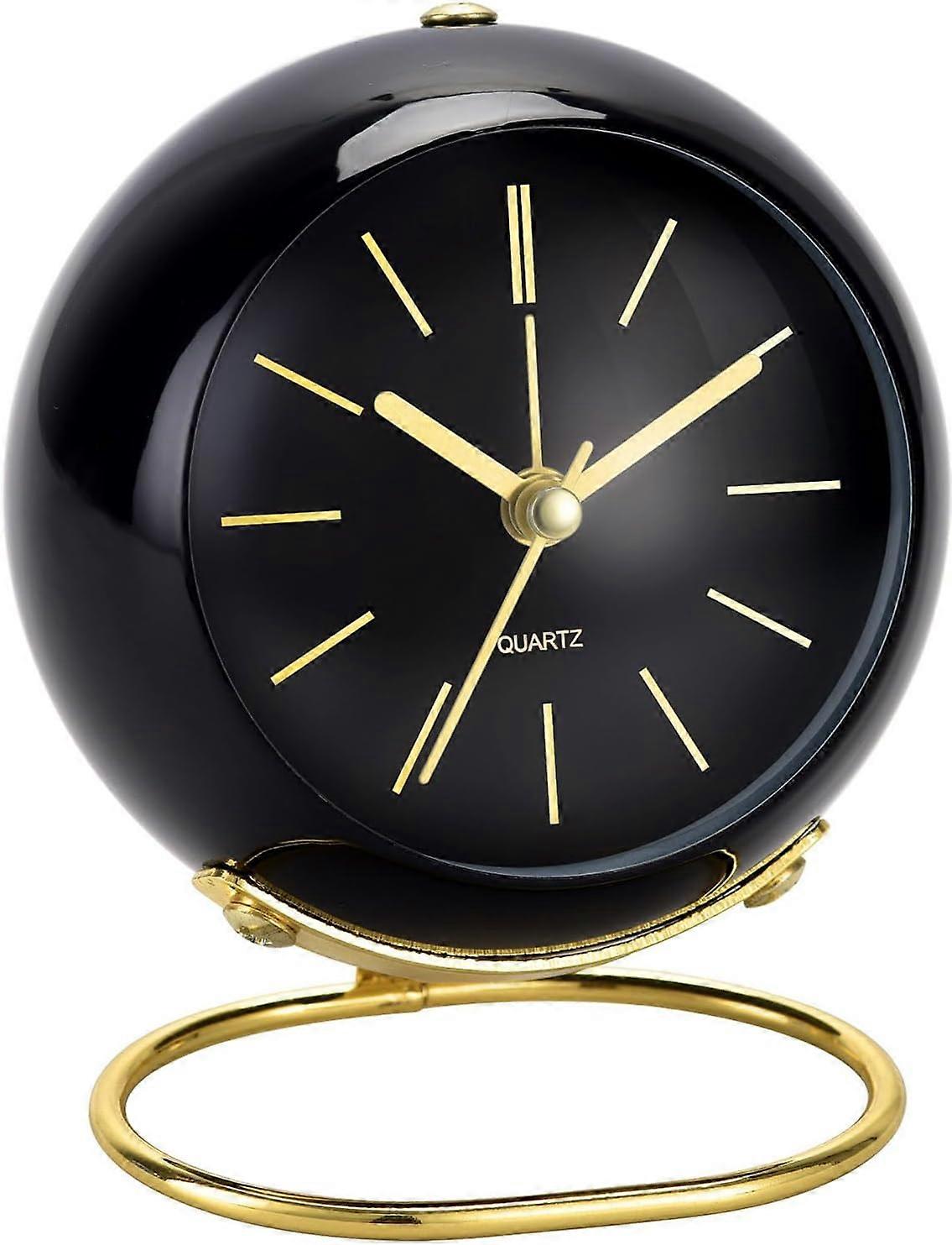 Analog alarm clock, Mmgoqqt, Black/Gold