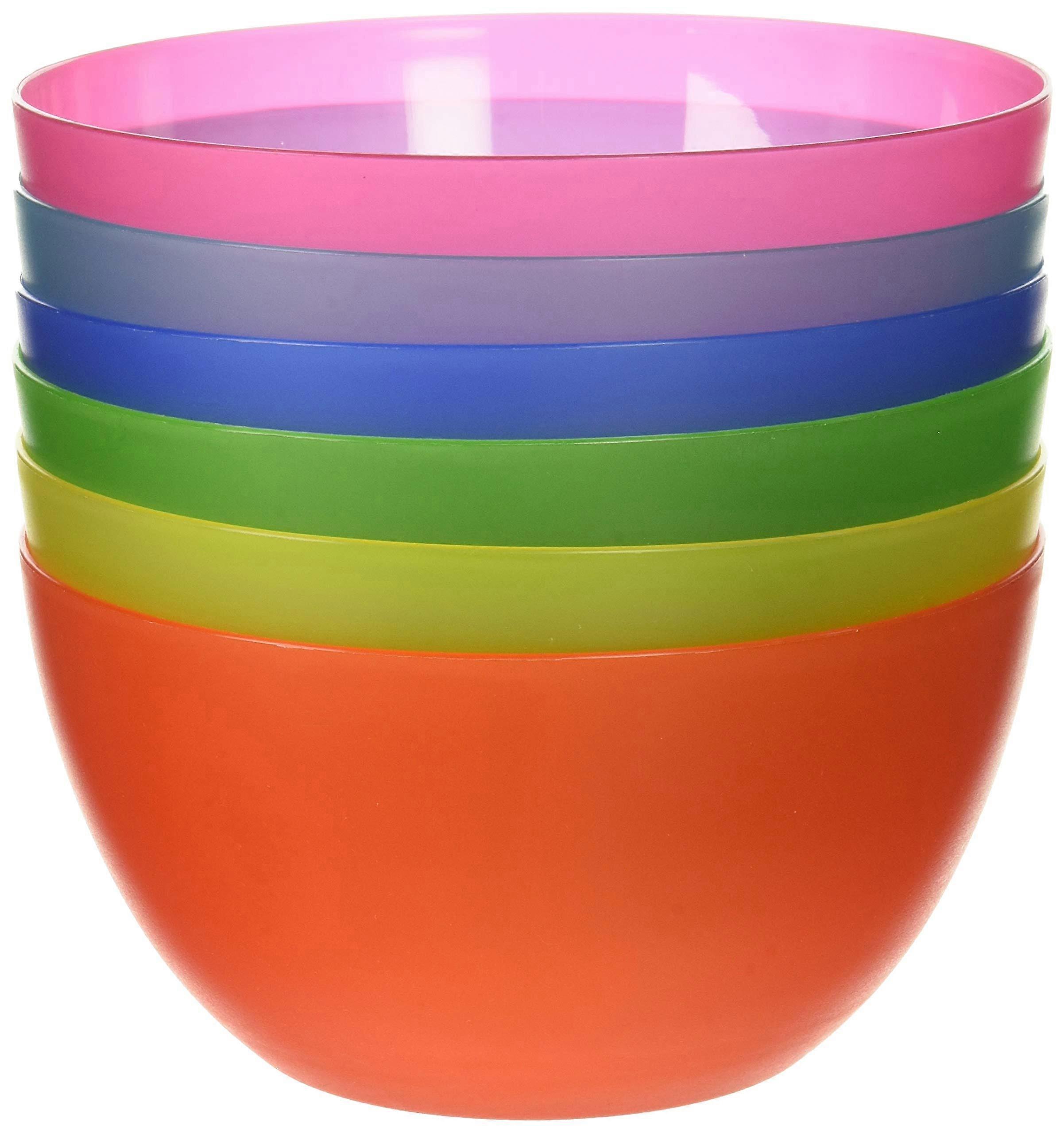 6 Pc BPA - Free Multi - Colored Bowls for Cereal, Fruit, or Soup