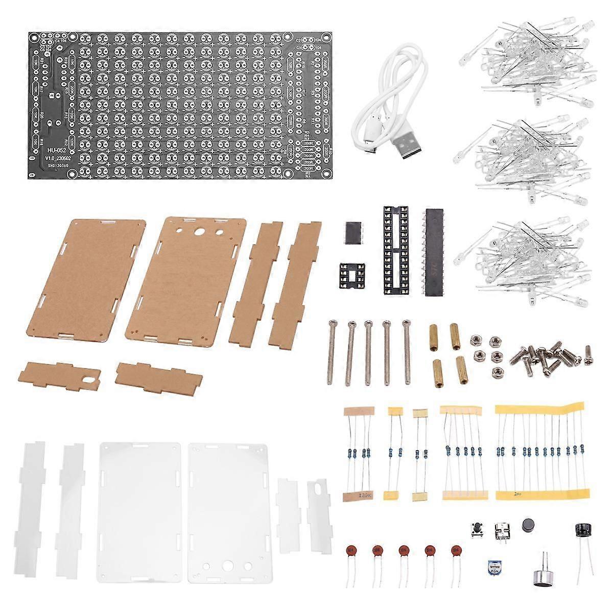 Mini Electronic Display Sound Activated Home Stereo Speaker DIY Solder Project Kit