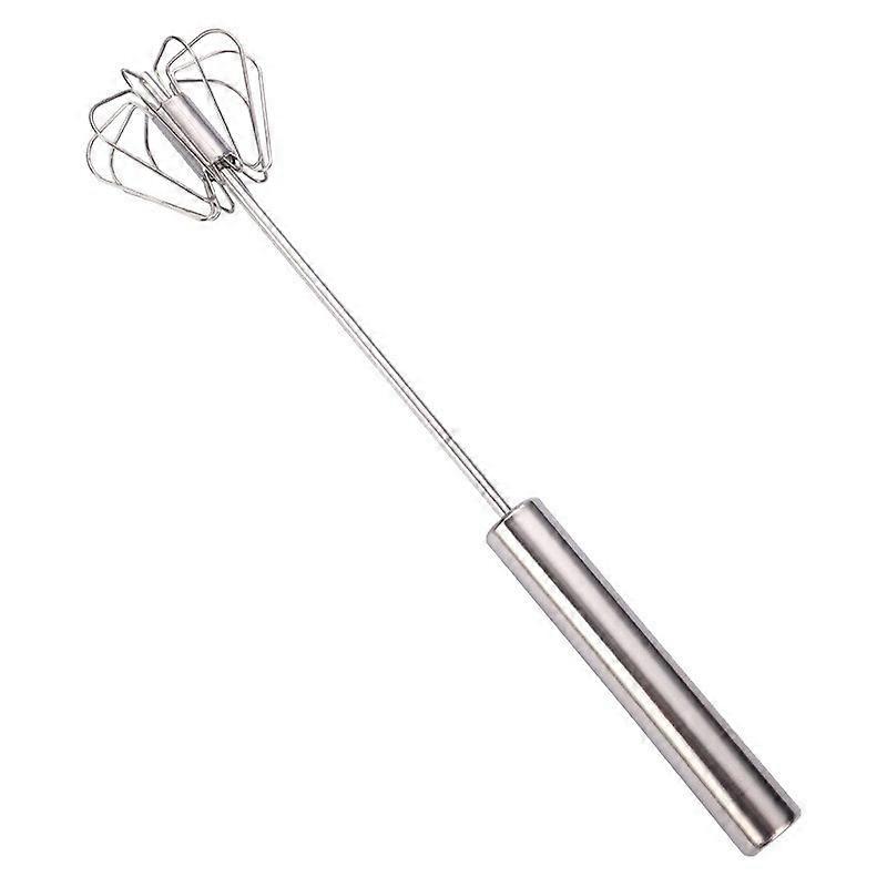Semi-Automatic Stainless Steel Egg Whisk for Blending and Whisking 10 Inch