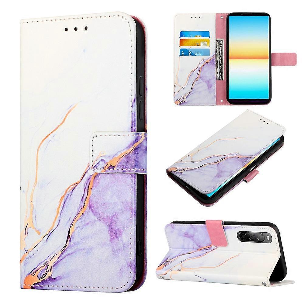For Sony Xperia 10 IV PT003 Marble Pattern Flip Leather Phone Case